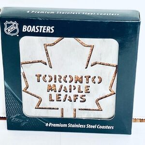 NHL Boasters Toronto Maple Leafs Stainless Steel Coasters Set Of 4 New Read